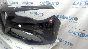 Bare front bumper Alfa Romeo Giulia 17-22 without headlight washers and parking sensors, black, scratches, pressed, peeling varnish, cracked