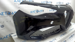 Bare front bumper Alfa Romeo Giulia 17-22 without headlight washers and parking sensors, black, scratches, pressed, peeling varnish, cracked