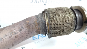 Exhaust line middle section of Audi A4 B8 13-16 rest 2.0T studs are sawed off, mesh is torn, rusty