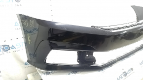 Front bumper bare VW Passat b8 16-19 USA black, worn, non-factory holes, cracked
