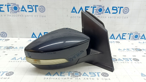 Right side mirror assembly Ford Escape MK3 17-19 rest, 14 pins, turn signal, backlight, BSM heating, black, turn signal will turn yellow