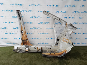 Front left quarter of Toyota Prius V 12-17 sawn off with central pillar, white, without side member