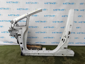 Front left quarter of Toyota Prius V 12-17 sawn off with central pillar, white, without side member