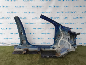 Front left quarter of Kia Forte 19-24 sawed off with central pillar, blue, without side member