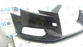Bare front bumper Audi A3 8V 17-20 without parking sensors, without towing hook plug, gray, scratches, chips, cracked mount