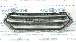 Radiator grille Ford Escape MK3 17-19 rest, gray, with chrome, with emblem, pokes