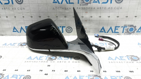 Right side mirror assembly Tesla Model 3 18-20 13+1 pins, heated, auto-dimming, chrome, black PBSB, scratches, chips