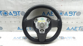 Tesla Model 3 18-23 black leather steering wheel, not heated, scratches, peeled leather