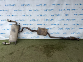 Exhaust pipe assembly with barrel Ford Escape MK3 13-19 with chrome tips, with catalytic converter, rusty, dented