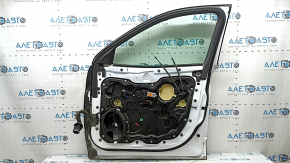 Front right door assembly Jeep Cherokee KL 14-20 keyless, white PW7, bumps, dent, blistered paint