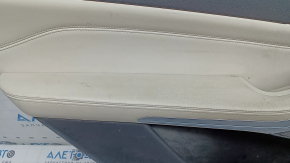 Door trim, rear left card, BMW X7 G07 19-22, under the curtain, black Schwarz leather, wood insert, with a handle, armrest and insert, Elfenbein-Weiss leather, scratches, dry cleaning, tears