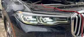 Front right headlight complete BMW X7 G07 19-22 LED with bracket and seal, for polishing, yellow LED