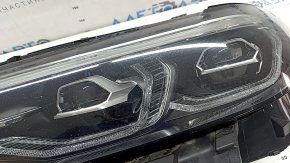 Front left headlight complete BMW X7 G07 19-22 LED with bracket and seal, for polishing, yellow LED