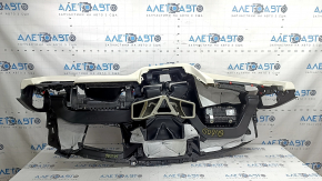 Front dashboard with AIRBAG BMW X7 G07 19-22 for projection, black and beige Merino leather, schwarz/weiss, dry-cleanable