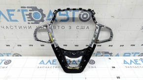 BMW X7 G07 19-26 steering wheel cover for heated steering wheel and driving assist, chrome with black leather, scratches