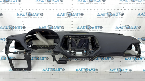 The front dashboard panel with AIRBAG Jeep Cherokee KL 19-19 is black, the air duct mounts are broken