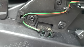 Door trim, front left, Chevrolet Equinox EV 24-26, black, upper insert, black leather, black rubber armrest, chrome handle, with backlight, without buttons and wiring, scratches