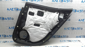 Door trim, rear left, Chevrolet Equinox EV 24-26, black, upper insert, black leather, black rubber armrest, chrome handle, with backlight, without buttons and wiring, scratches