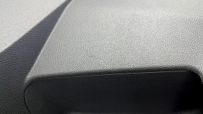 Door trim, rear right card, Chevrolet Equinox EV 24-26, black, upper insert, black leather, black rubber armrest, chrome handle, with backlight, without buttons and wiring, scratches