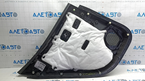 Door trim, rear right card, Chevrolet Equinox EV 24-26, black, upper insert, black leather, black rubber armrest, chrome handle, with backlight, without buttons and wiring, scratches