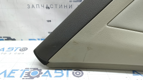 Door trim, rear left card, Toyota Camry v40 07-11, beige with brown, plastic insert, beige leather armrest, with window lift control button, dry-cleanable, plastic has turned white, scuffed