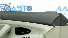 Door trim, front left, Toyota Camry v40 07-11, beige with brown, plastic insert, no controls, beige leather armrest, dry-cleanable, cracked leather