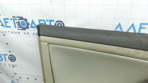 Door trim, front left, Toyota Camry v40 07-11, beige with brown, plastic insert, no controls, beige leather armrest, dry-cleanable, cracked leather