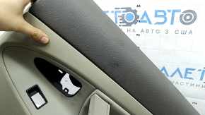 Door trim, rear right card, Toyota Camry v40 07-11, beige with brown, plastic insert, beige leather armrest, dry-cleanable, plastic has turned white, scuffed