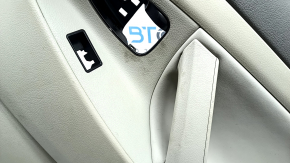 Door trim, rear right card, Toyota Camry v40 07-11, beige with brown, plastic insert, beige leather armrest, dry-cleanable, plastic has turned white, scuffed