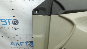 Front right door trim card Toyota Camry v40 07-11 beige with brown, plastic insert, beige leather armrest, dry cleanable, whitened plastic, scratches, swollen seal