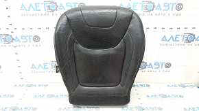 Driver's seat cushion upholstery for Jeep Cherokee KL 19-23, black leather, perforated, for ventilation, heated, cracked leather, needs cleaning, torn fastener
