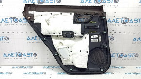 Door trim, rear right card, Nissan Rogue 21-22, black with black leather insert, leather armrest, brown top, under curtain, without curtain, scratches