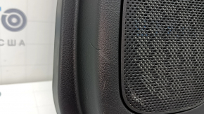 Door trim, rear right card, Nissan Rogue 21-22, black with black leather insert, leather armrest, brown top, under curtain, without curtain, scratches