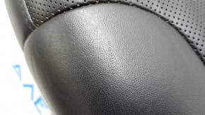 Rear left seat cushion upholstery, 2nd row, Jeep Cherokee KL 19-22, black leather, perforated, needs cleaning, wrinkled