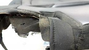 Rear left seat cushion upholstery, 2nd row, Jeep Cherokee KL 19-22, black leather, perforated, needs cleaning, wrinkled