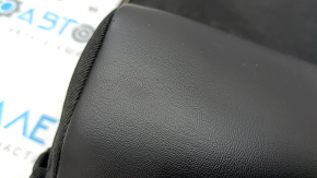 Rear left seat back upholstery, 2nd row, Jeep Cherokee KL 19-22, black leather, perforated, needs cleaning, scratches, dented