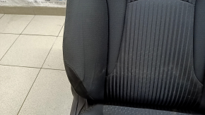Passenger seat for Toyota Prius 50 Prime 17-19 without airbag, mechanical, heated, black fabric, worn, dry cleanable, creases