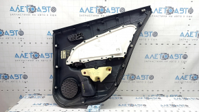 Door trim card rear left Toyota Prius 50 Prime 17-22 black, insert black leather, armrest leather black, with button, with handle, scratches