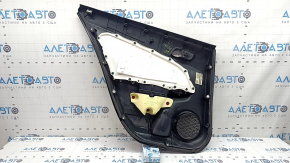 Door trim card rear right Toyota Prius 50 Prime 17-22 black, insert black leather, armrest leather black, with button, scratches
