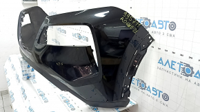 Bare front bumper Nissan Rogue 21-23 without parking sensors, black, scratches, bumps, broken mount