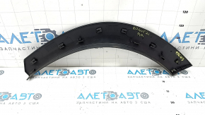 Lower rear right door arch trim Nissan Rogue 21-26 structure, scratches, crack in fastening, dented guide