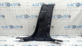 Lower left center pillar trim for Audi A4 B9 17-25, black, scratches, broken guide, whitened plastic