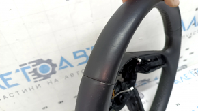 Bare steering wheel Audi A4 B9 20-23 leather, black, without buttons, without steering wheel paddles, without overlay, with heating, scratches, worn
