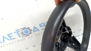 Bare steering wheel Audi A4 B9 20-23 leather, black, without buttons, without steering wheel paddles, without overlay, with heating, scratches, worn