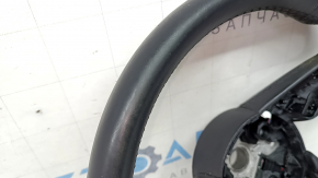 Bare steering wheel Audi A4 B9 20-23 leather, black, without buttons, without steering wheel paddles, without overlay, with heating, scratches, worn