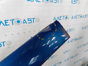 Front left quarter of Chevrolet Bolt EV 17-23 sawed off with central pillar, blue, dented