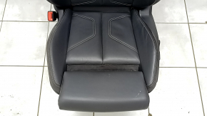 Driver's seat Audi Q3 83A 19-23 with airbag, S-Line, electric, mechanical knee support, heating, memory, black leather, Alcantara inserts, gray stitching, scratches on plastic, needs cleaning
