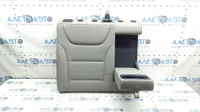 Backrest of the rear row of seats, 2nd row, right, Hyundai Ioniq 17-19, beige leather, perforation, with seat belt and armrest