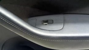 Tesla Model Y 20-25 front right door panel, black leather, with backlighting, matte trim, with suede insert, with window control, with door opening button, peeling insert, scratches, broken leather
