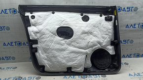 Tesla Model Y 20-25 front right door panel, black leather, with backlighting, matte trim, with suede insert, with window control, with door opening button, peeling insert, scratches, broken leather